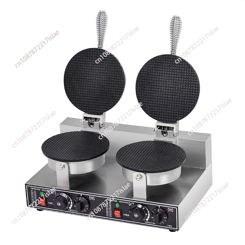 Commercial Double Head Egg Roll Maker Electric Ice Cream Waffle Cone Prawn Cracker Crispy Skin Machine