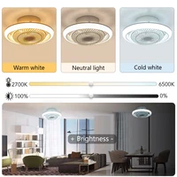 Modern Ceiling Fan With Light Remote Control APP 3 Color Dimmable Smart Fan Light 360° Rotating 6 Speed Chandelier Indoor Home 6