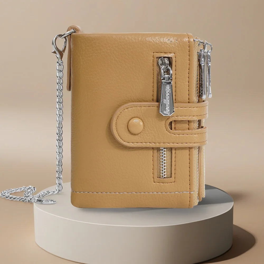 

New Ladies' Multi Slot Large Capacity Wallet with Anti Loss Chain PU Loose Change Storage Bag on Sale