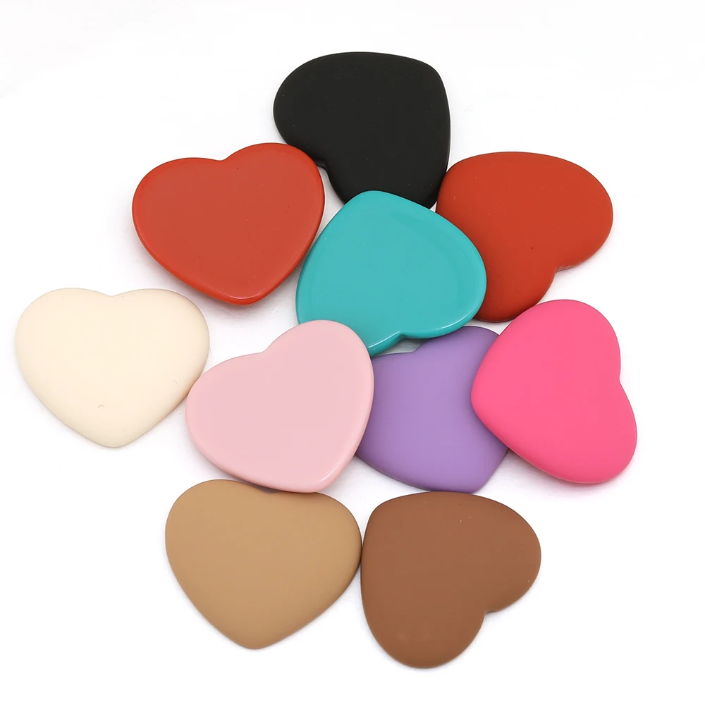 

Cordial Design 23*27mm 100Pcs Resin Beads/Matte Rubber Effect/Hand Made/DIY Bead Making/Cabochon/Heart Shape/Jewelry Accessories
