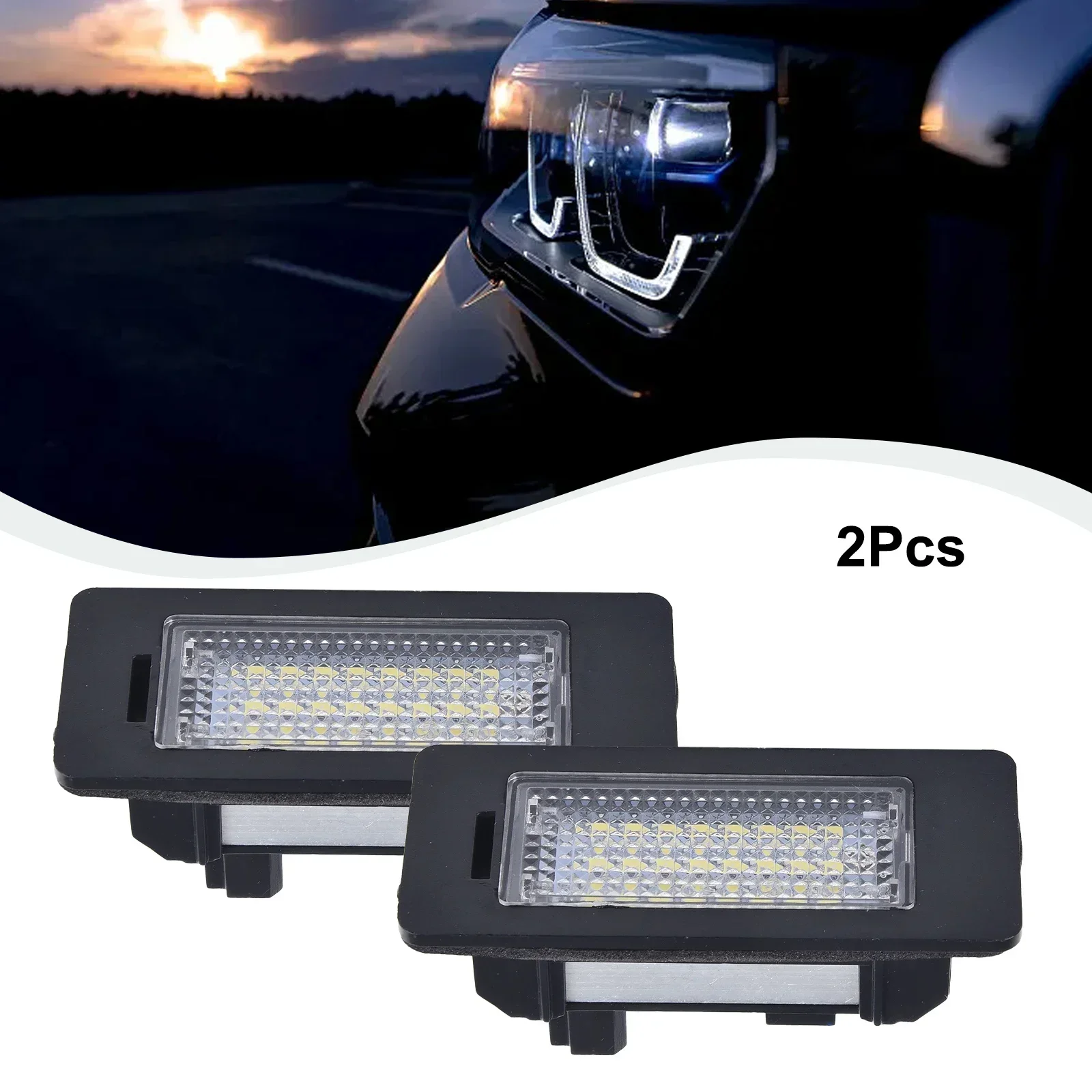 

2pcs/set 5W 12V Car Error Free LED License Plate Light 6500K 250LM White-Bulb For BMW E90 E92 E39 E60 E61 M5 E70 Brand New