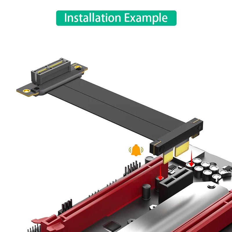 Nuevo PCI-E 4,0 X1 Cable elevador Dual 90 grados PCIe Gen 4 1X a 1X Cable de extensión PCI Express Cable elevador extensor 8Gb para escritorio