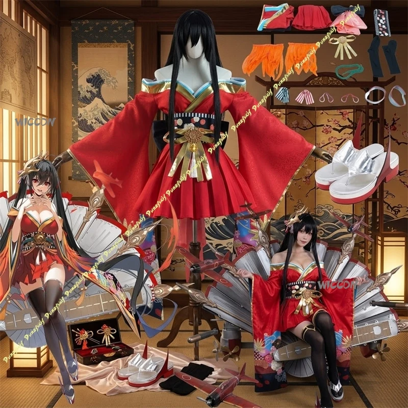 

Azur Lane Costume IJN Taihō Cosplay Costume Halloween Play Role Clothes Complete Set With Clothes,Wig,Shoes High Quality