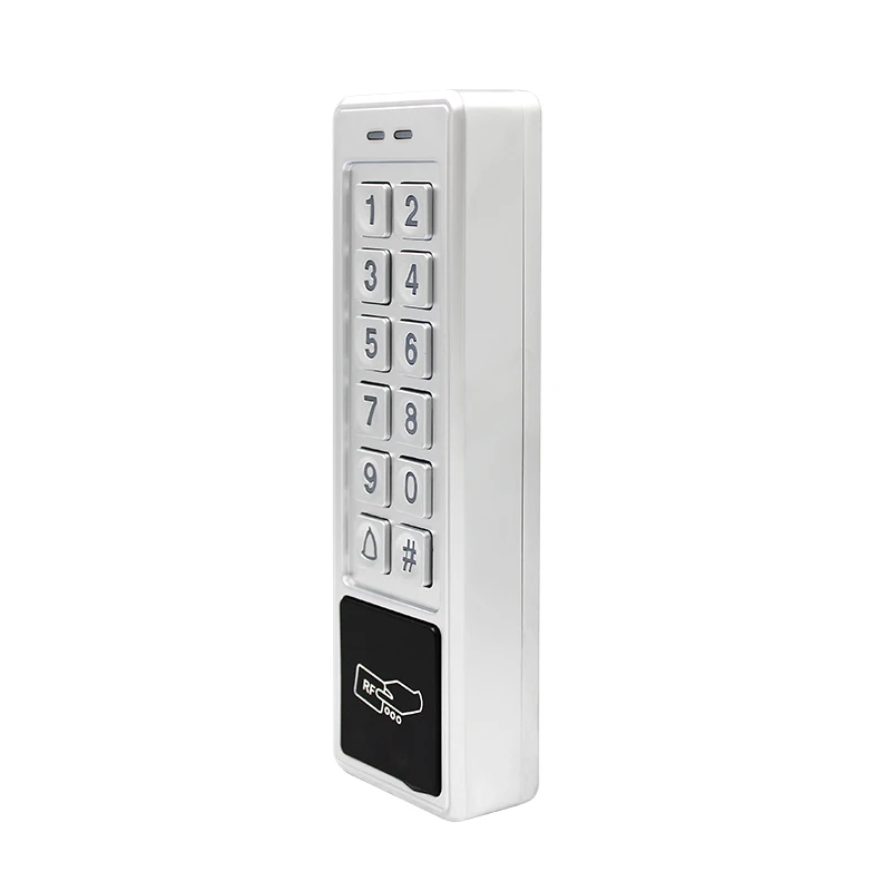 กันน้ำกลางแจ้งคีย์ RFID แป้นพิมพ์ระบบ125KHz RFID Card Reader โลหะ Touch Controller Wiegand26 Doorbell