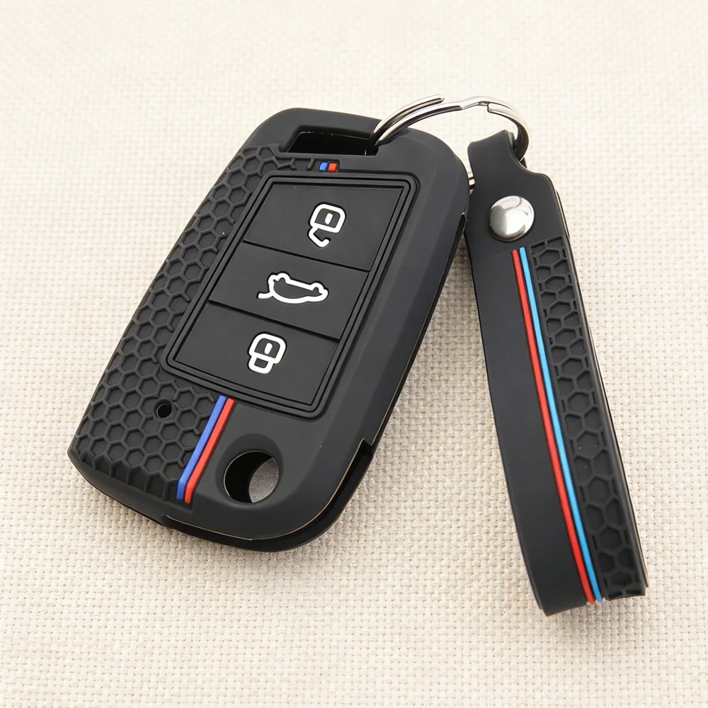 New Car Key Case Cover Remote Fob for VW Golf 7 GTI POLO T-Cross Touran Tiguan Skoda Octavia Rapid Kodiaq Fabia Seat Ibiza Leon