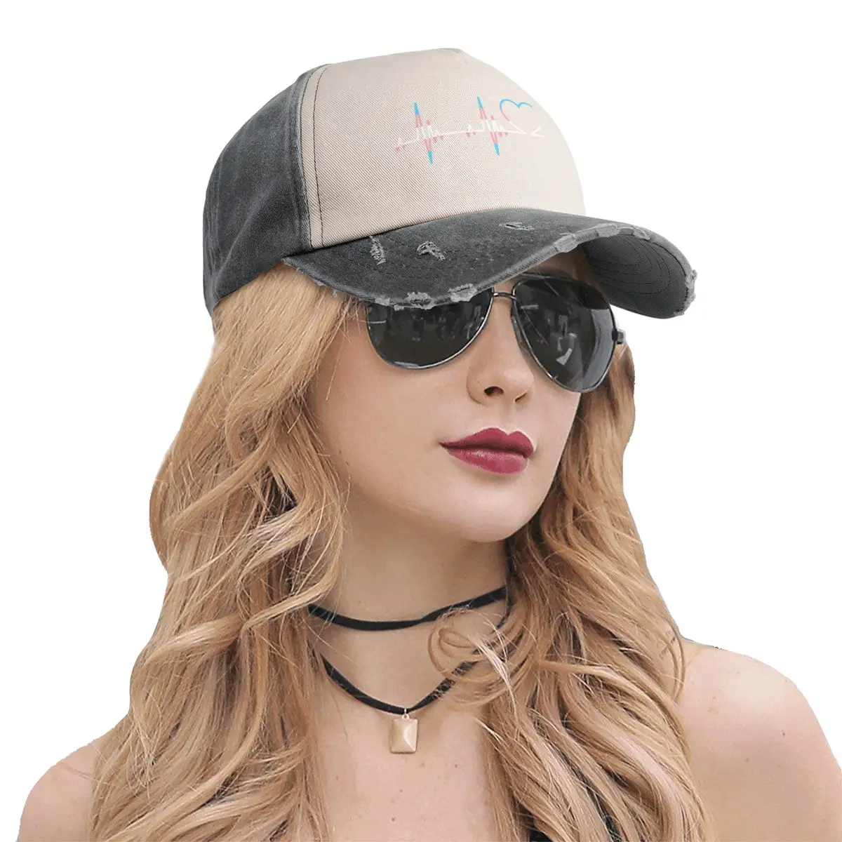 Transgender Heartbeat Trans Pride Heart Pulse Cute Baseball Cap Vintage Golf Hat Man Men Caps Women's