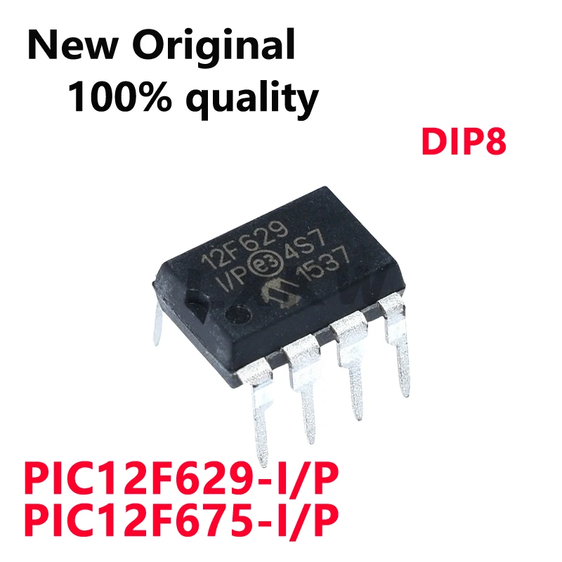 (5 peças) novo original PIC12F629-I/p pic12f629 PIC12F675-I/p pic12f675 dip8 chip microcontrolador de 8 bits em estoque