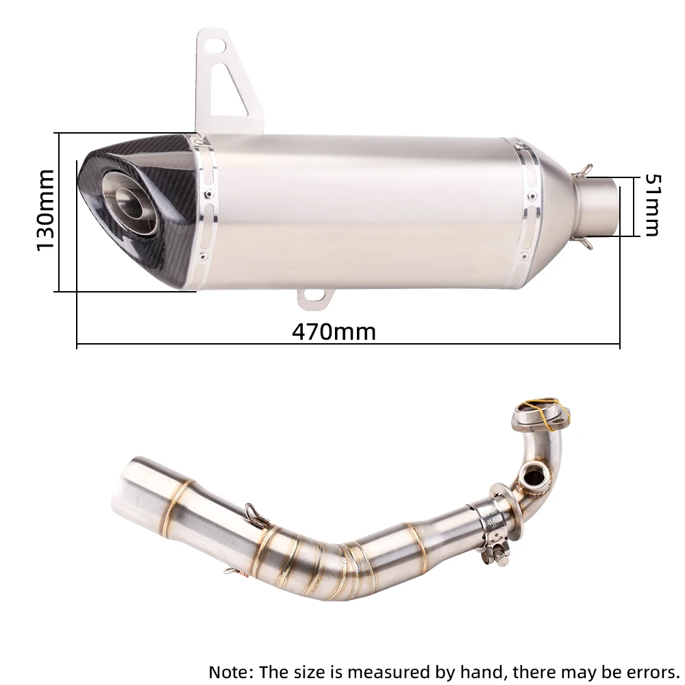 For GTS250/GTS300 Motorcycle Knalpot Tailpipe Exhaust Pipe Muffler Pipe Tip Section Middle Link Pipe Carbon Fiber