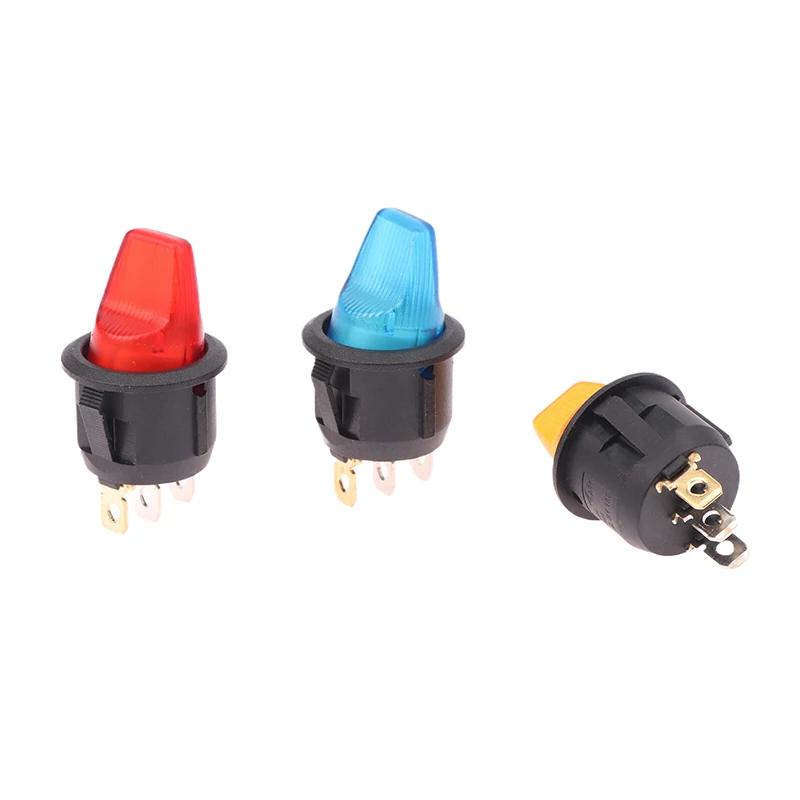 1Pc KCD1-201B Round Ship Rocker Switch 3 Pins 2 Position Rocker Switch For Ironing Machine Frying Pan With Lamps