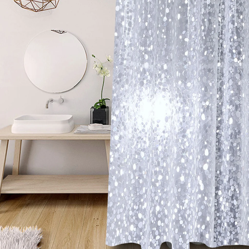 Translucent PEVA Bathroom Curtain Waterproof Mildew Protection Easy Installation Shower Curtains