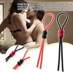 Penis Cord Universal Penis Delay Ring Novelty Silicone Penis Ring Delay Ejaculation Lock Ring Buckle Rope Cock Ring for Male