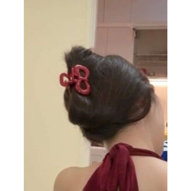 

Vintage Red Polka Dot Bow Shark Hair Claw, Elegant Ribbon Crab Barrettes, Fashion Hair Accessories Gift for Women