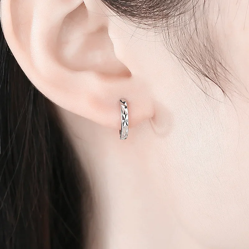 High Quality Woman\'s 925 Sterling Silver Jewelry New Hoop Earrings