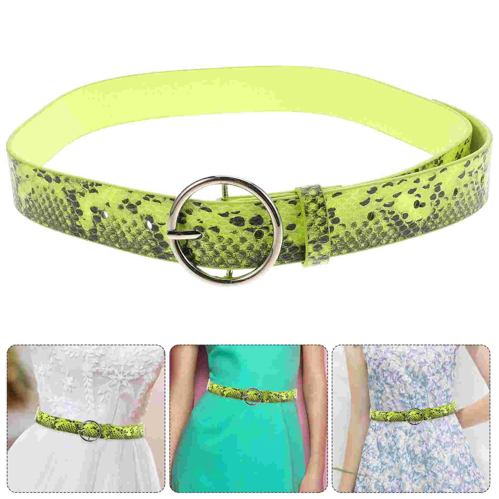 Snake Print Belt Vintage Serpentine Snakeskin Women Dress Belts for Luxury Thin Printing