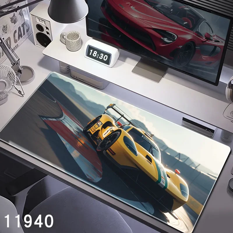 Europe Large Sport Car Design Gaming Mouse Pad Anti-Slip Rubber Base Extended Desk Mat for Gamer Office Use Computer Accessories