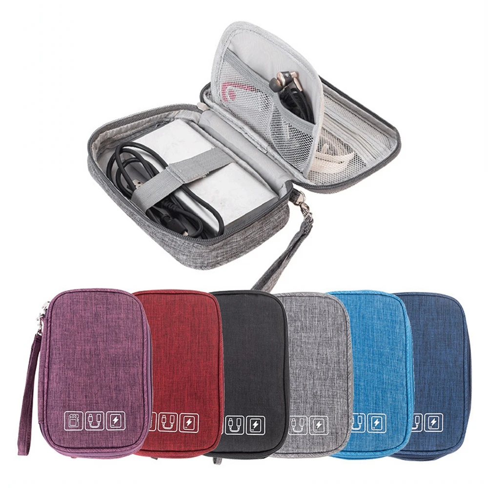 

Portable Cable Digital Storage Bags Organizer USB Gadgets Wireless Charger Power Battery Zipper Cosmetic Bag Case