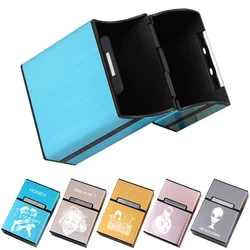 Metal Aluminum Cigarette Case Custom LOGO Cigar Tobacco Holder Pocket Box For 84mm Cigarettes Storage Container Smoking Gift