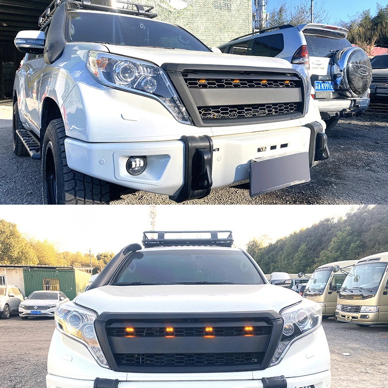 Fit For Toyota 2014-2017 14 15 16 17 Prado Land Cruiser Fj150 Racing Grill Grille Replacement ABS Plastic with Badge