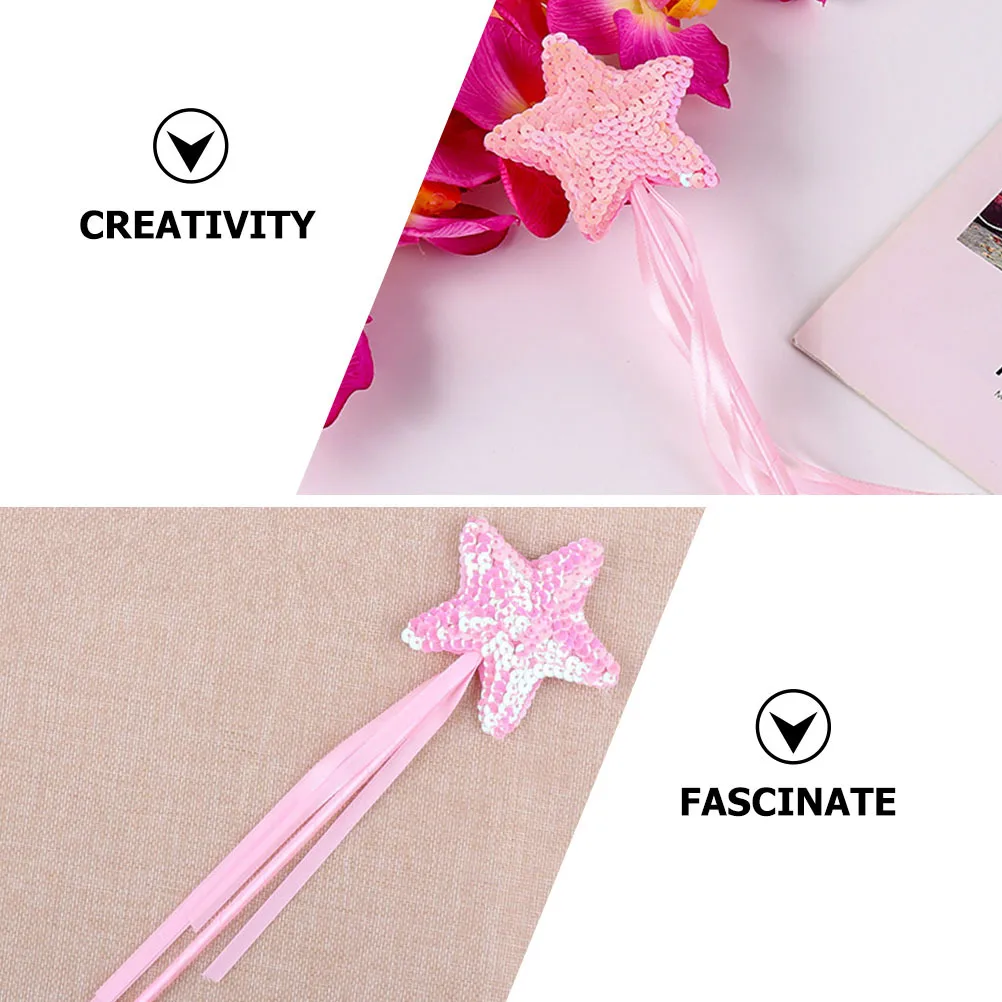 

3Pcs Shiny Fairy Wands Star-Shaped Design Playthings for Parties Concerts Dance Photography Decorative Angel Wand
