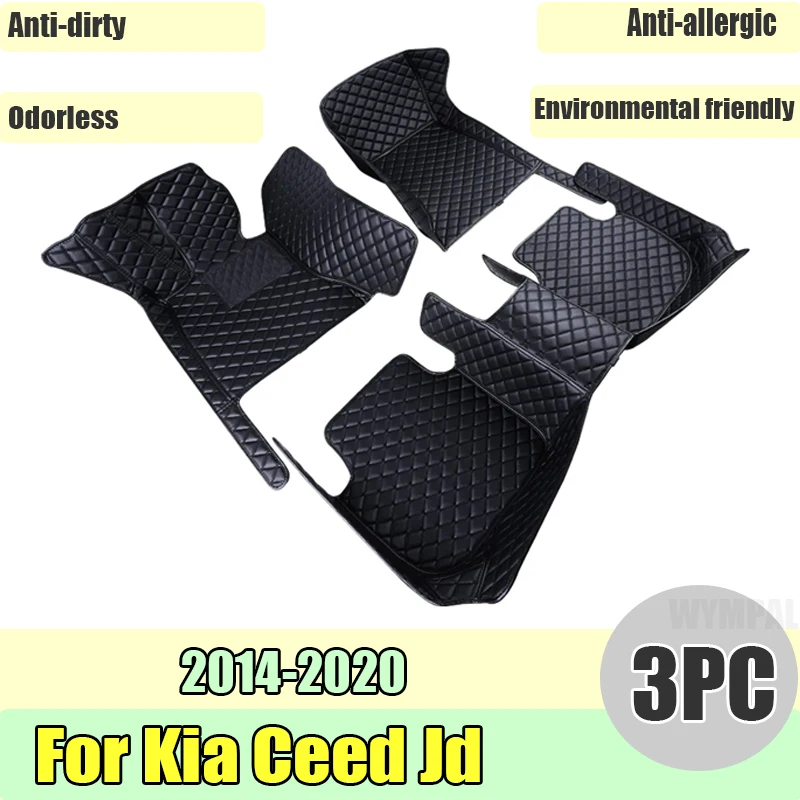 Car Floor Mat For Kia Ceed Jd 2014 2015 2016 2017 2018 2019 2020 Man Non-Slip Luxury Woman Foot Pad Auto Interior Rugs Accessory