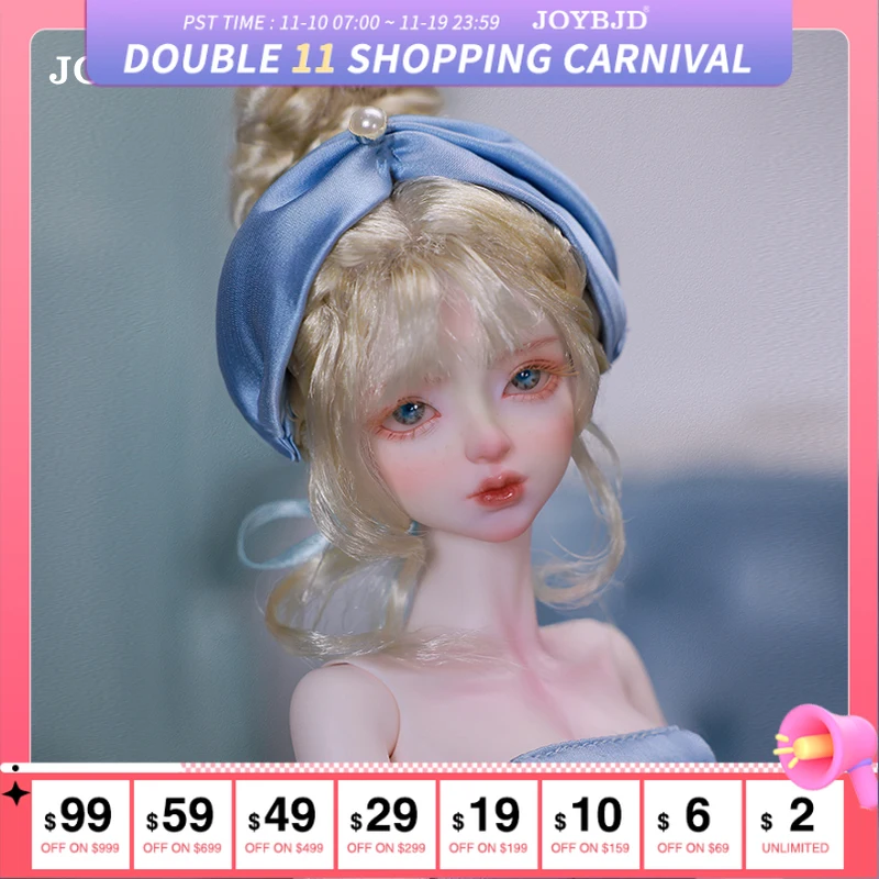 

Joybjd 1/4 Bjd Doll Garnet A Full Set with Garnet Body Blue Princess Dress Big Bow Resin Toys for Girls