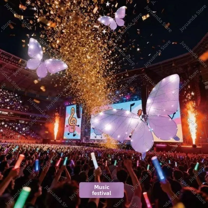 The Fifth Generation of Bionic Remote Control Butterfly Flapping Wings Handmade Lighting Colored Wings Wedding Performance