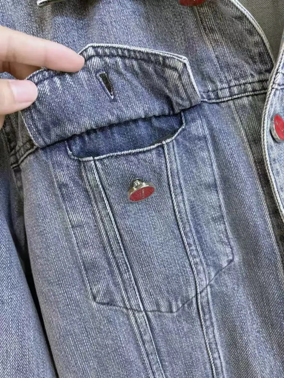 سترة كيتون الدنيم الكلاسيكية #4