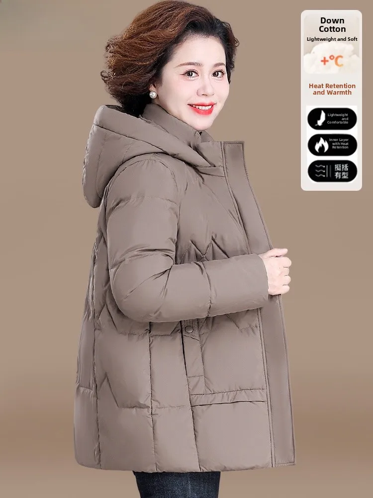 

Зимняя модная верхняя одежда: прочная куртка из полиэстеровой смеси с капюшоном, удлиненный кардиган, утепленное хлопковое пальто для среднего возраста