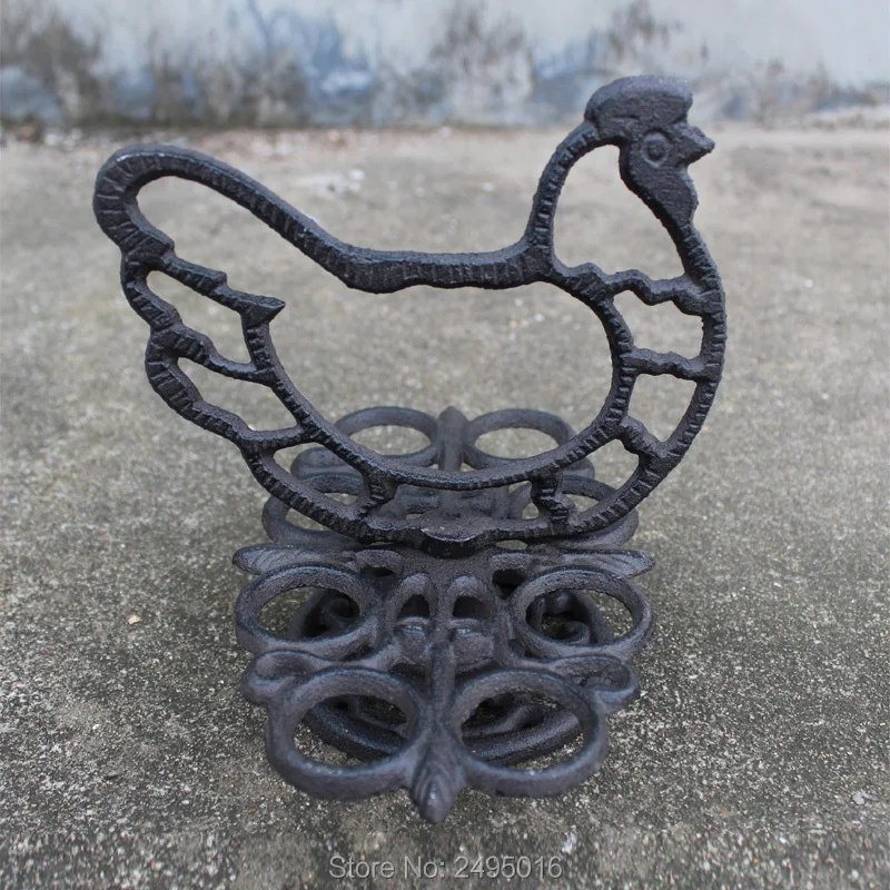 

Cast Iron Brown Hen Egg Holder Stand for 8 Eggs - Retro Creative Furnishing Kitchen Craft Commemorative Gift Home Decor Hot Sale