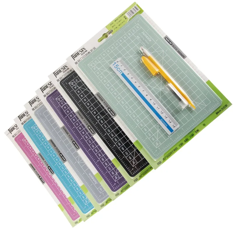 A5 Set PVC Manual Cutting Mat Ruler Engraving Knife Pen Double-Sided Soft Self-Healing Carving Board Cutter Tool Desk Mouse Pad