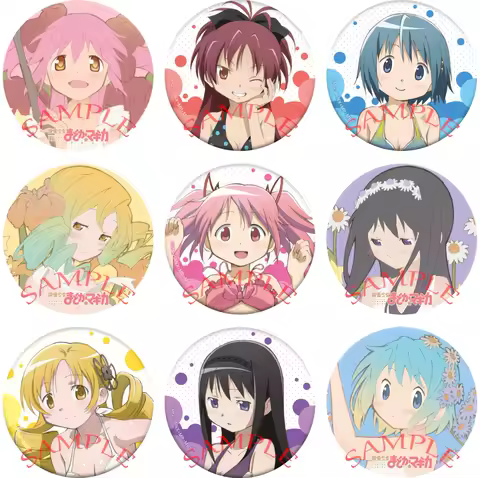 Anime Puella Magi Madoka Magica Cosplay Akemi Homura Kaname Madoka Cartoon Badge Brooch Pins Accessories Christmas Gifts