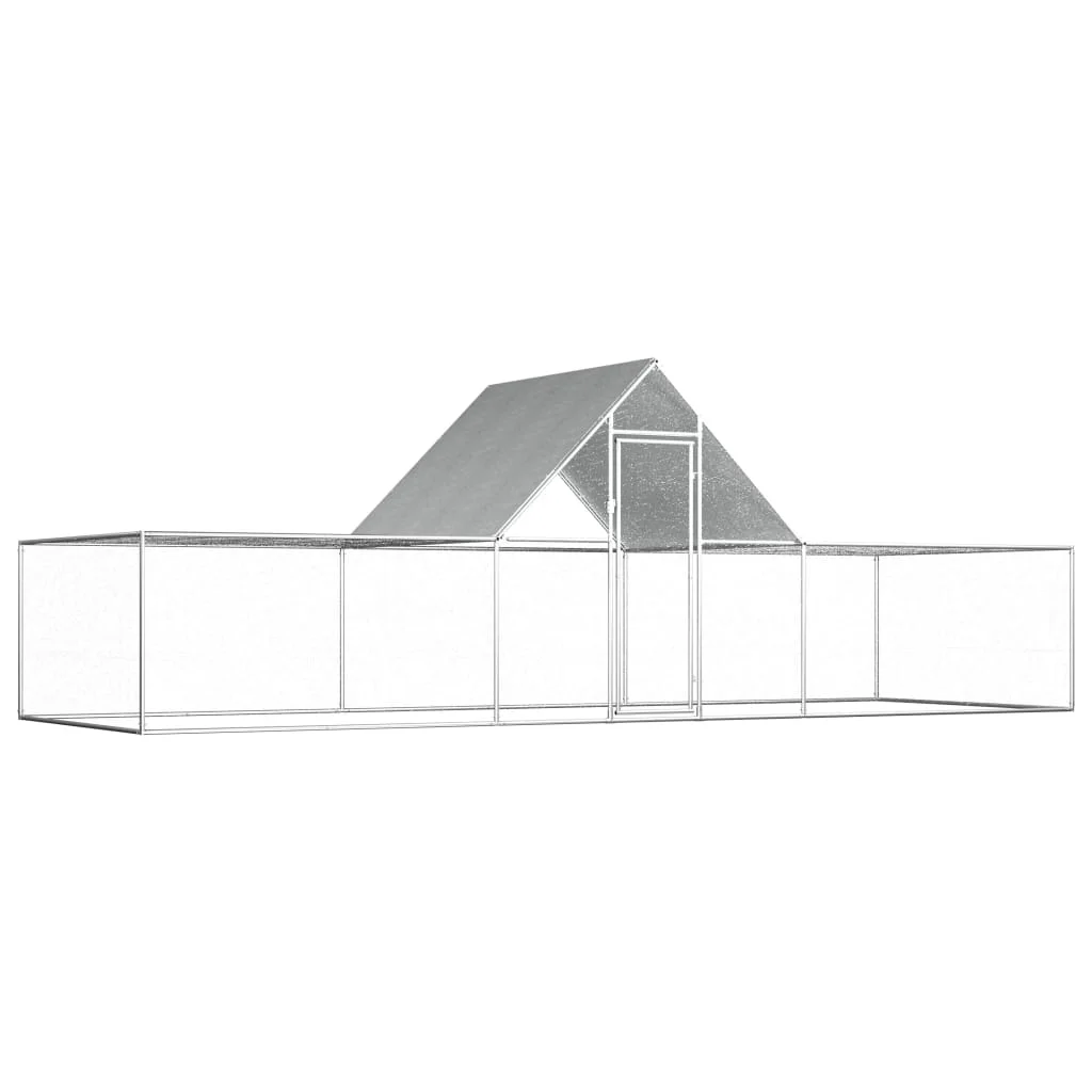 Chicken House 6x2x2 m galvanized steel