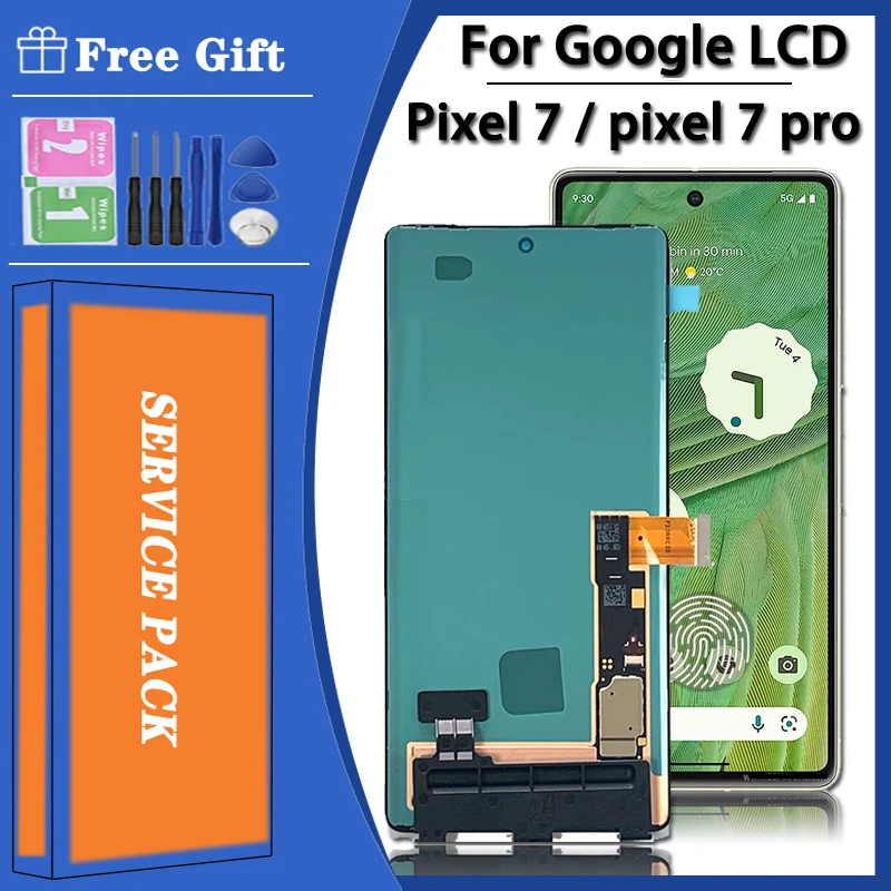 

AMOLED новый для Google Pixel 7 Pixel7 GVU6C, GQML3, ЖК-экран, сенсорная панель, дигитайзер Pixel 7 Pro 7Pro GP4BC GE2AE, дисплей