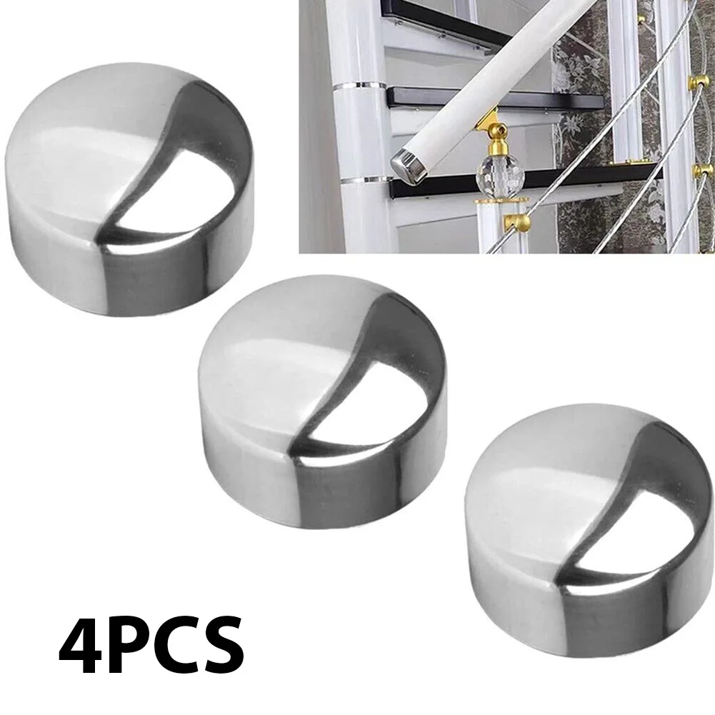 4PCS 45mm Round End Cap PVC Handrail Cap Wall Brackets Glass Brackets Staircase Handrails Armrest Decorating Accessories