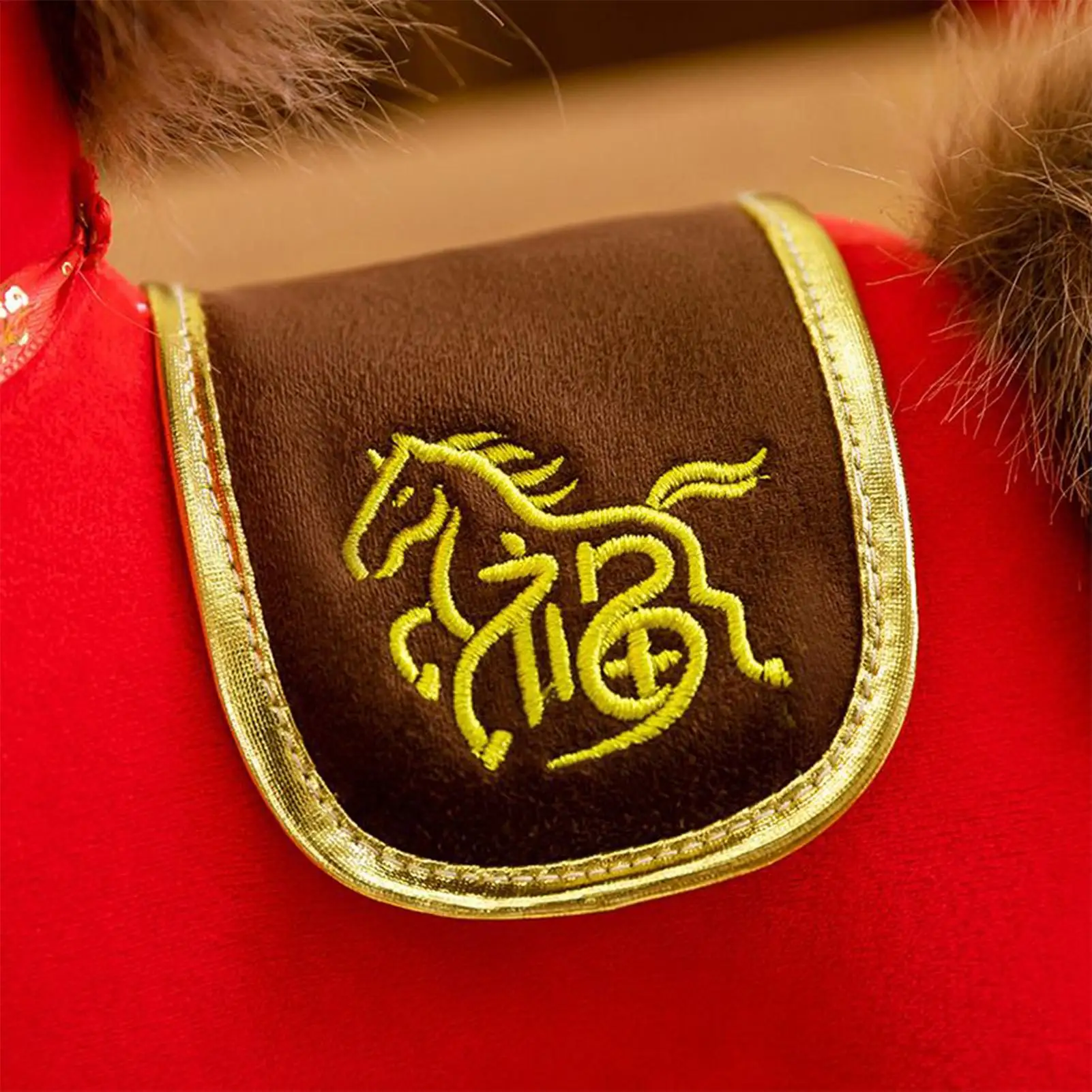 

Horse Mascot Plush Traditional Hugging Cute Festive Doll Cute Horse Stuffed Animal For Family Friends Birthday Chinese Christmas