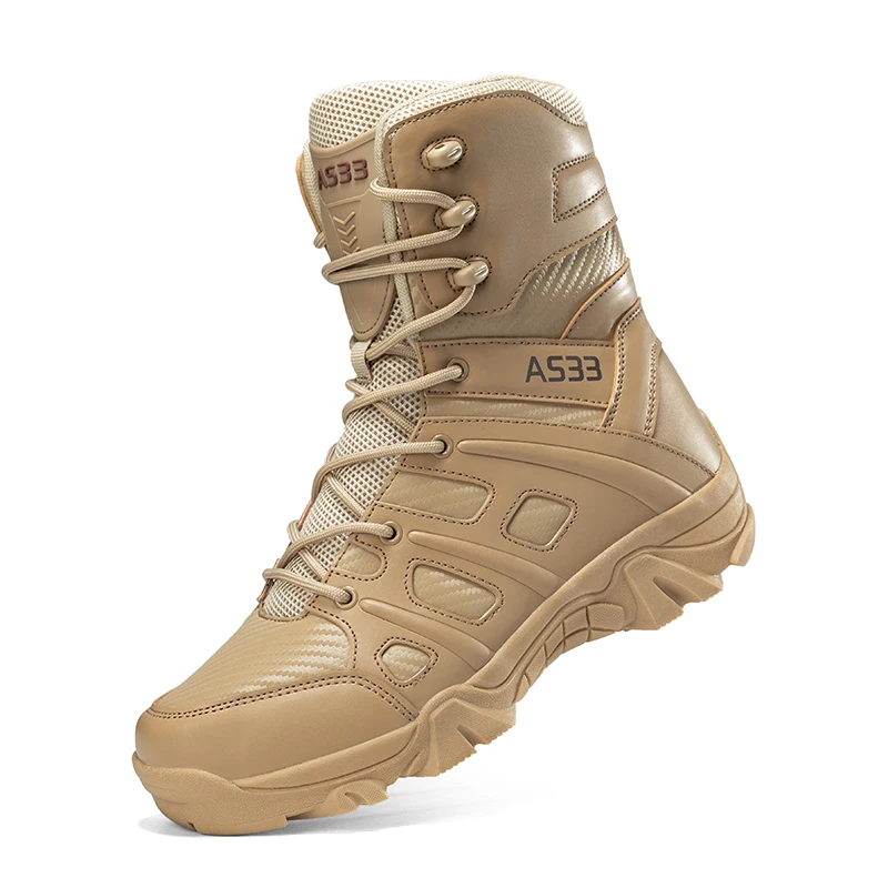 Hot Men's Hiking Shoes High Quality Tactical Desert Combat Boots for Men Anti-slip Outdoor Cross Training Boots Climbing Shoes