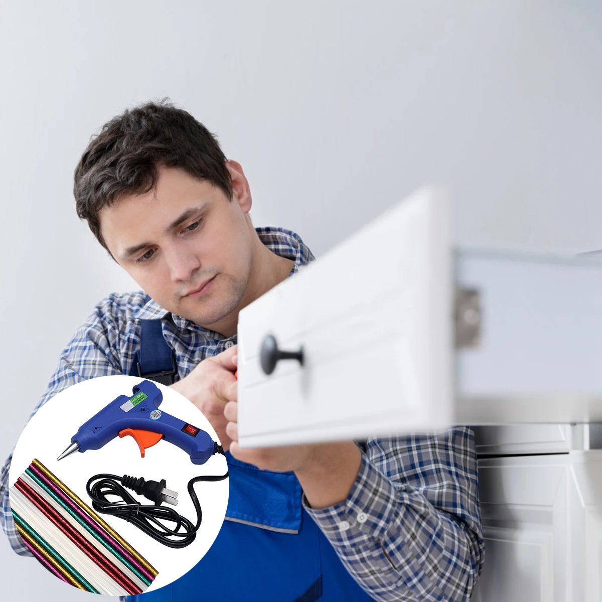 

Professional Hot Glue 20W 7mm Hot Melt Stick Sprayer Us Plug Shockproof Heat-Resistant DIY Repair Tool Glue for Home