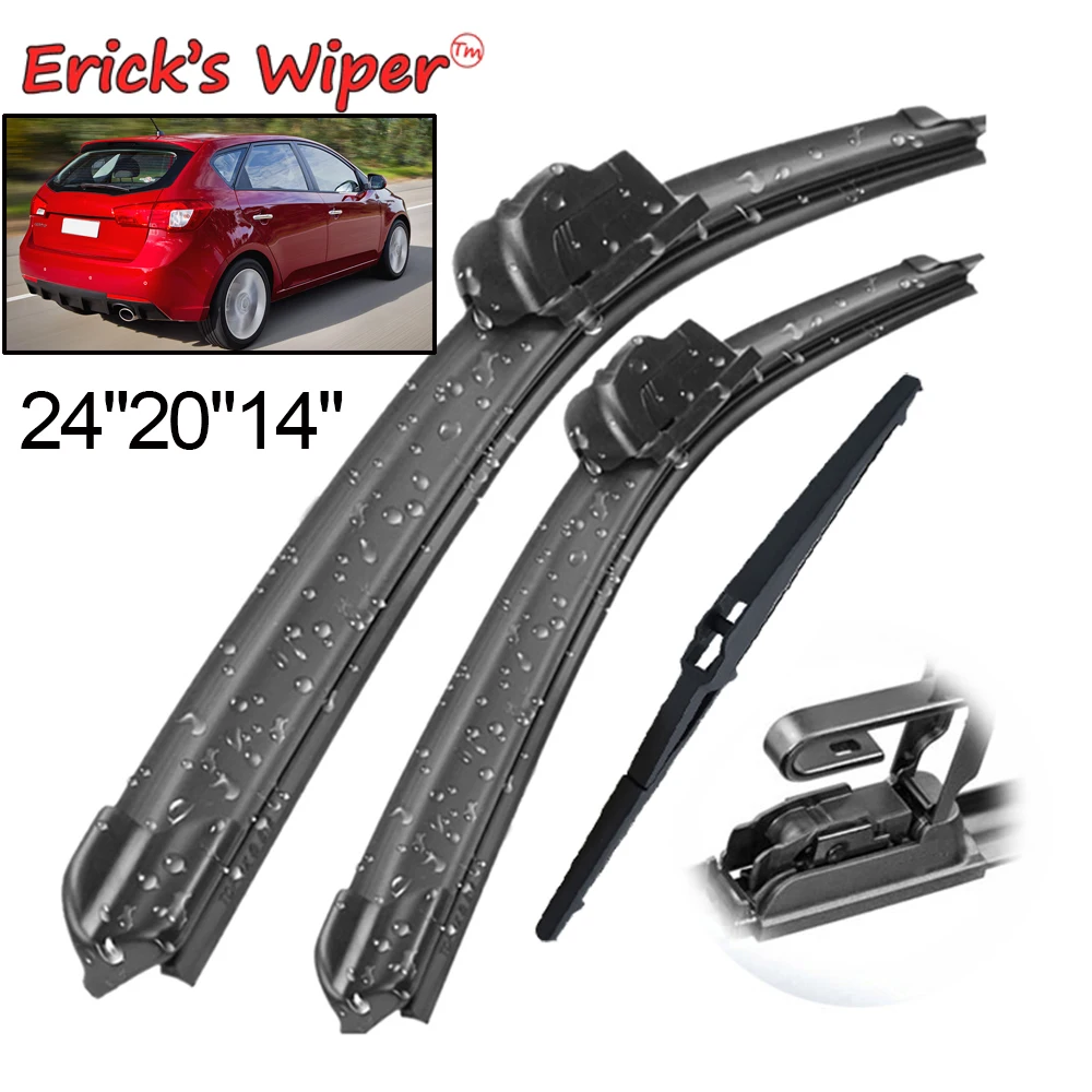 Erick's Wiper Front & Rear Wiper Blades Set Kit For Kia Cerato TD 2008 - 2011 Windshield Windscreen Window Rain Brush 24