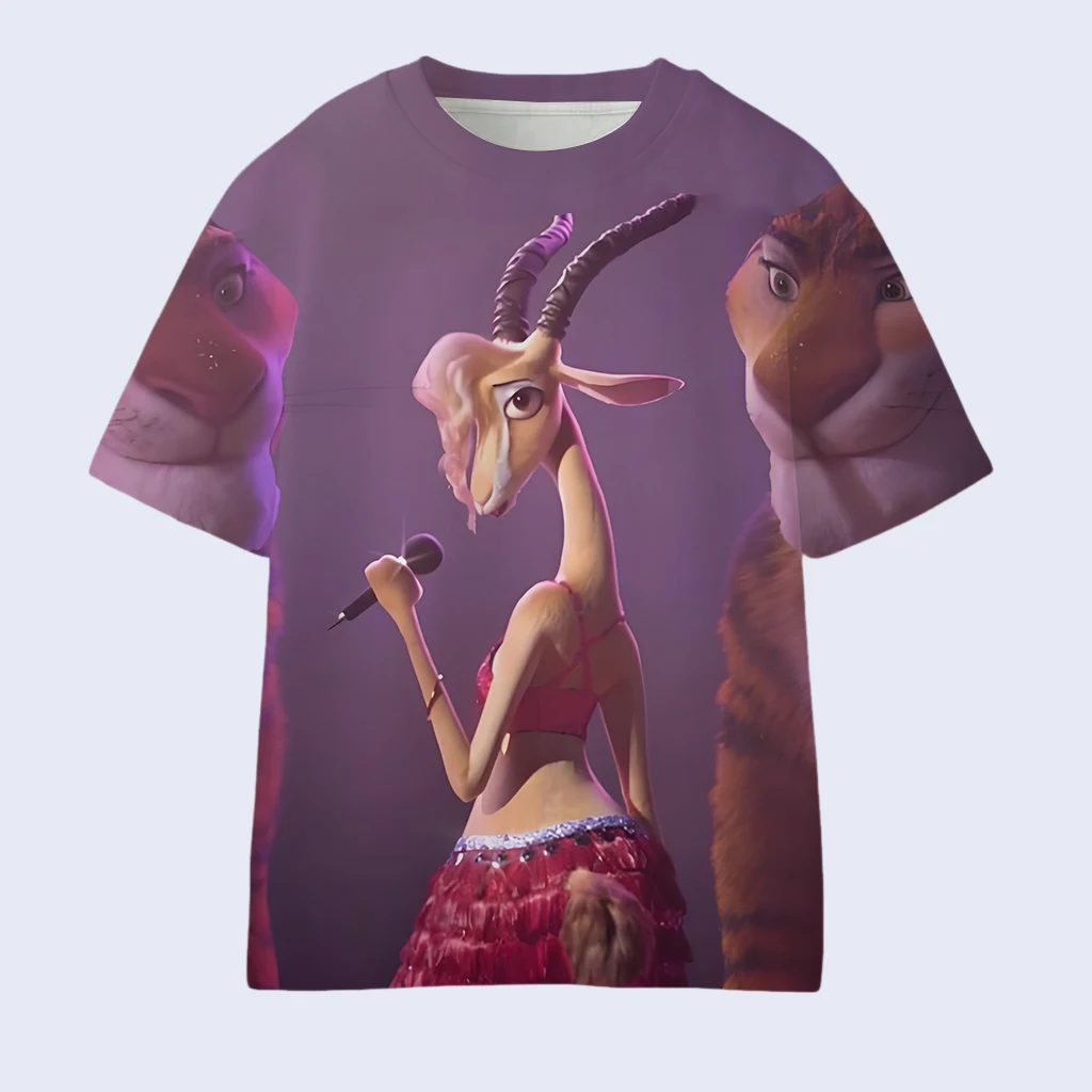 تي شيرت كاجوال للأطفال للصيف والخريف - طباعة ديزني زوتوبيا 2 غزال، ناعم وصديق للبشرة، مثالي للطبقات أو الملابس الخارجية #4