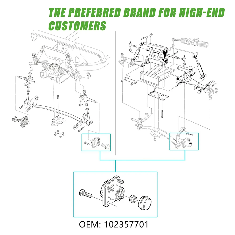 Front Wheel Hub Bearing Seat Kit for Ford Gas Electric Golf Carts 1981 2003 Alloy Material Direct OEM Replacement