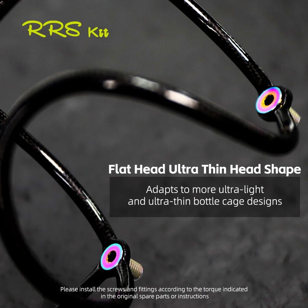 Rrskit bicicleta 2 uds tornillos de titanio para portabotellas M5x12mm pernos de montaje de portabotellas ultraligeros accesorios para bicicleta de montaña y carretera