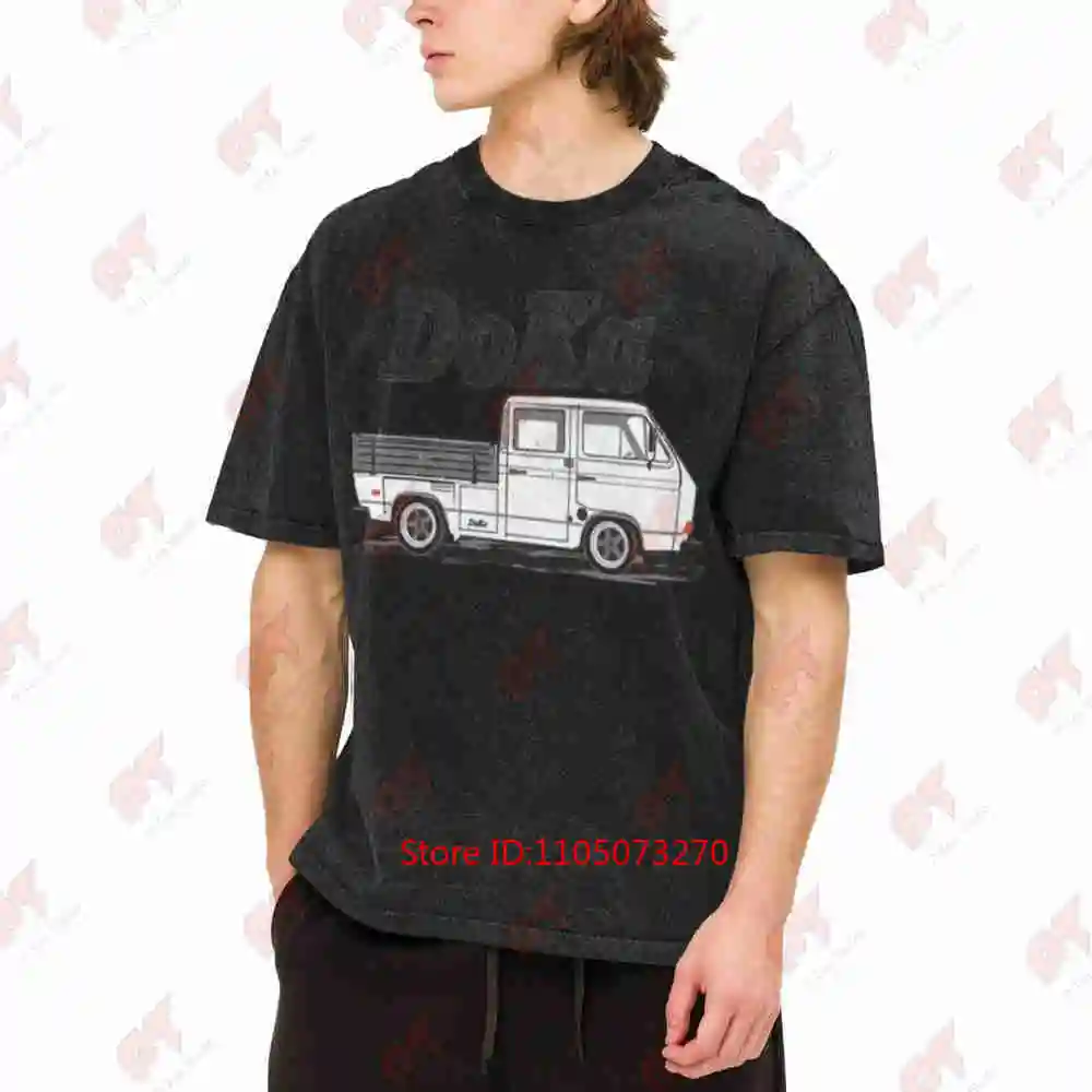 T3 Doka Double Cab Pickup Truck Vintage Washed Tee Pure Cotton T-Shirt