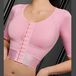 Fajas  Mid Sleeve Tops Posture Correcting Corset Posture Corrector Shaping Split Shapewear with Hook-eyes Body Beauty Shaper