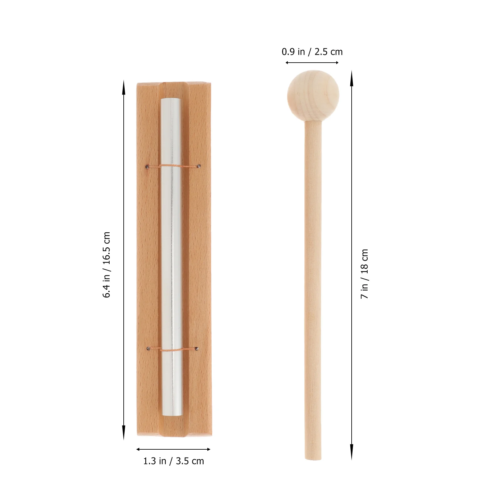 

2Set Metal Wood Meditation Chime Percussion Instrument Crisp Sound Yoga Class Kids Musical Education Tool Chime Percussion