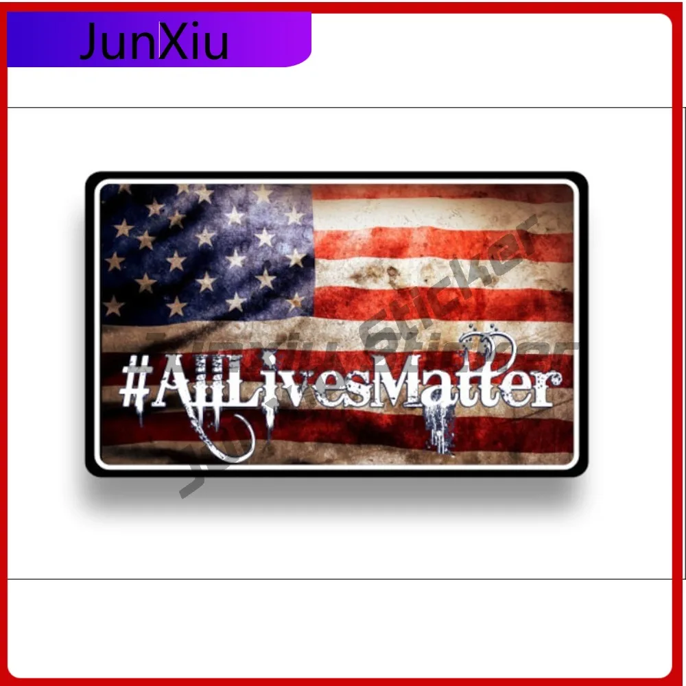 

All Lives Matter Subdued American Flag Sticker Jdm Refit Occlusion Scratch Decal Car Laptop Rv Camper Windows Windshield Luggage