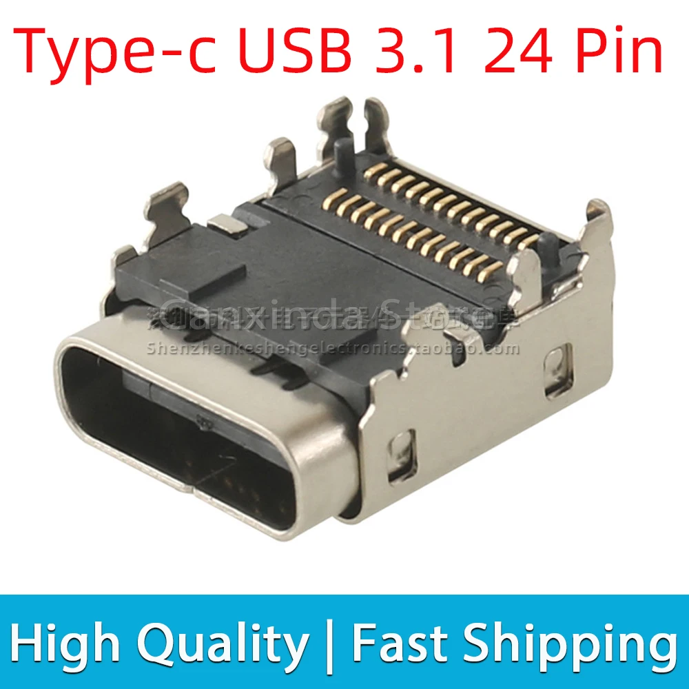 5pcs AUSB0560-P003 USB Type C 24 Pin 24P Female Dual SMT Socket Connector Jack Receptacle Right Angle USB Type-C for USB4 5A 20V