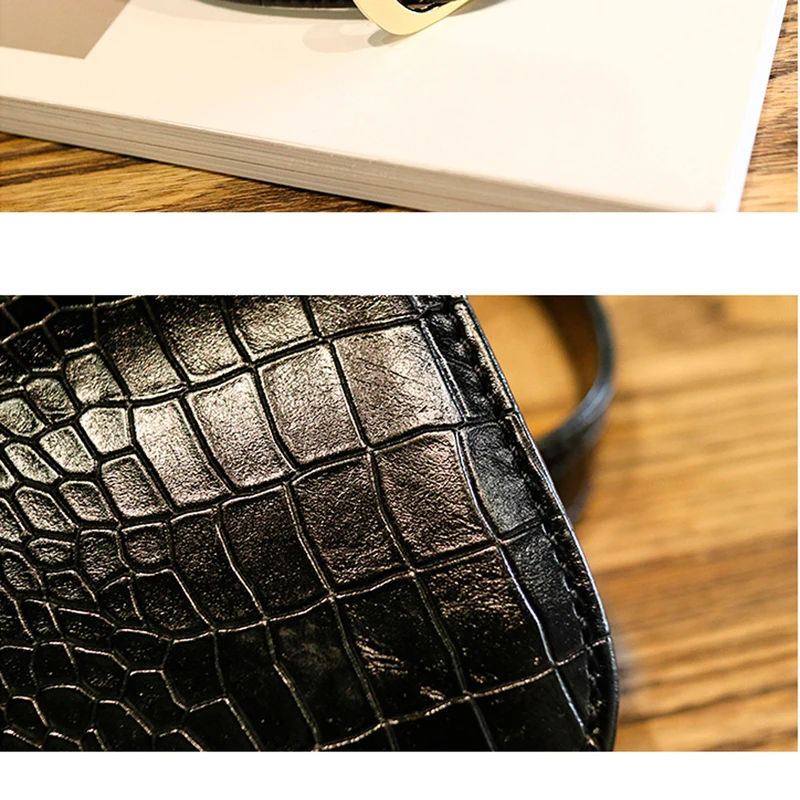 Modische Damen-Hüfttasche, multifunktionale kleine Tasche aus PU-Leder mit Krokodilmuster, lässige Sport-Brusttasche mit diagonalem Kreuz – Detail 13