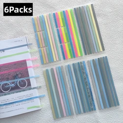 6Packs Stationery Bookmark Planner Stickers Self Adhesive Loose-leaf Memo Pad Page Markers Paper Flags Tabs Stickers Index