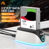 MAIWO RGB Hard Drive Docking Station USB 3.0 to SATA SSD HDD Case Base for 2.5/3.5 inch SATA HDD/SSD Support 18TB Capacity UASP