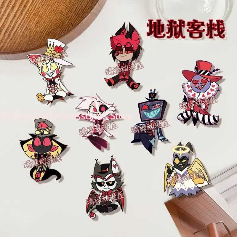 

Брошь в стиле аниме Alastor Angel Lucifer Niffity, акриловый значок, мультяшные булавки, украшение «сделай сам», аксессуары для одежды для рюкзака